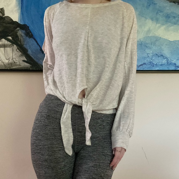 Free People White Shirt with Tie - Picture 1 of 4